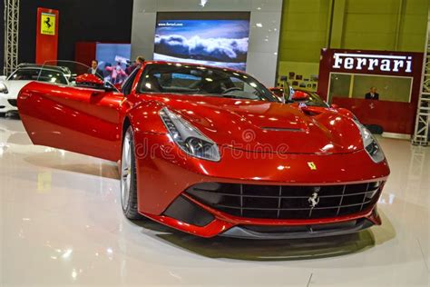 A Red Ferrari F Berlinetta In Auto Show Editorial Stock Image