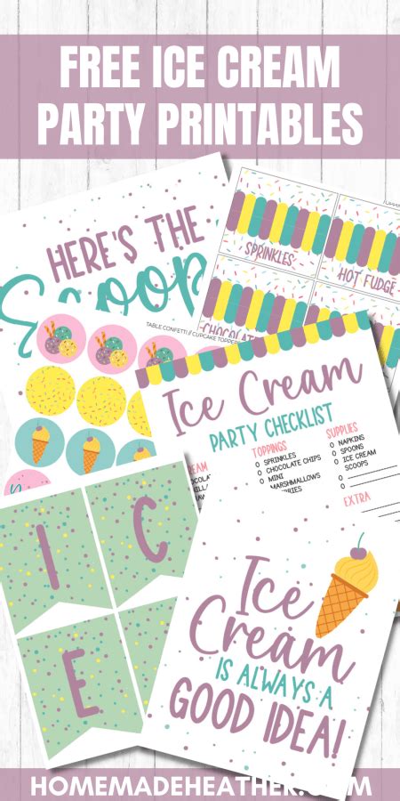 Free Ice Cream Party Printables Homemade Heather