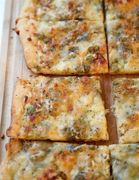 Basil Pesto Pizza With Cheeses