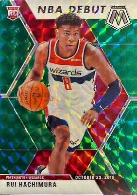 rui hachimura mosaic    green prizm rookie washington wizards