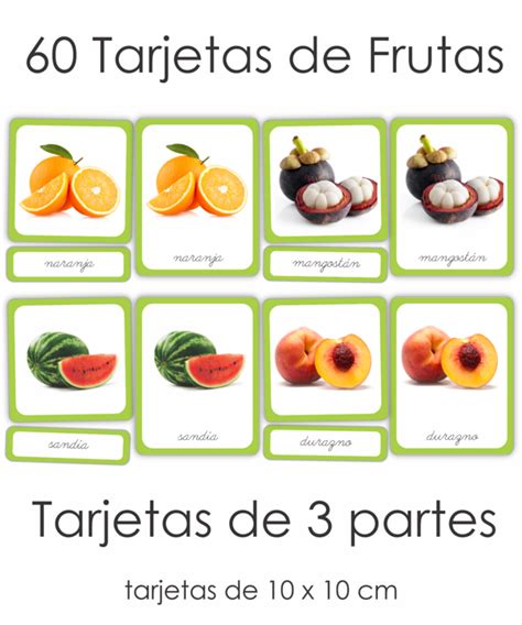 Tarjetas Montessori De Frutas