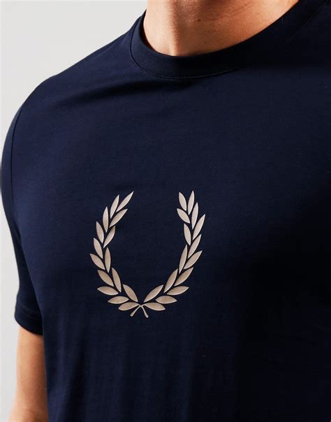 Fred Perry Laurel Wreath T Shirt Navy Terraces Menswear