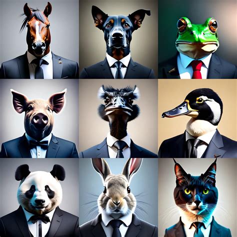 Animals In Suits Created By Bluewillow Ai Raigeneratedart