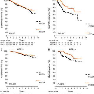 Event-free survival (A) and OS (B) curves of HER2-positive (HER2 +) vs... | Download Scientific ...