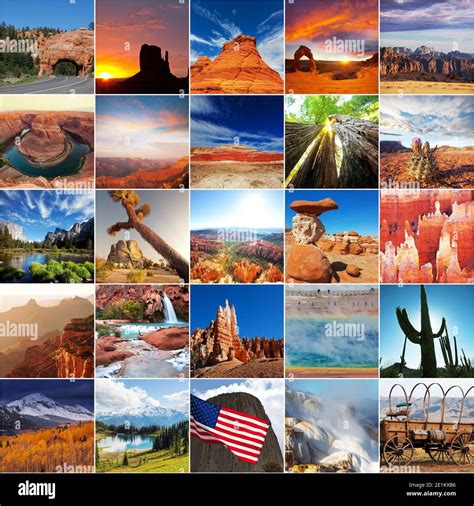 American landscapes collage hi-res stock photography and images - Alamy