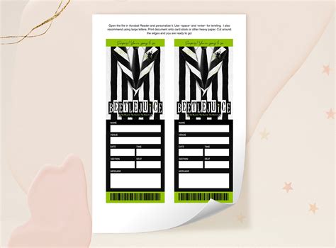 Printable Beetlejuice Ticket Editable Broadway Ticket Event Surprise T Musical Theatre