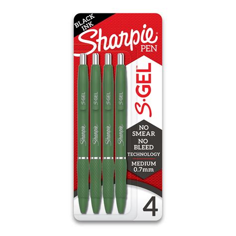 Sharpie S Gel Gel Pens Medium Point 07mm Green Barrel Black Ink