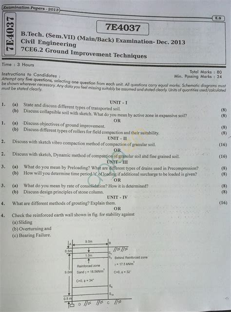 Rtu Question Papers 2013 7 Semester Ce 7e4037 Aglasem Institutes