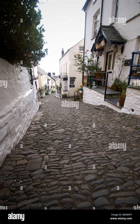 Clovelly Devon Uk Cobbled Streets Stock Photo Alamy