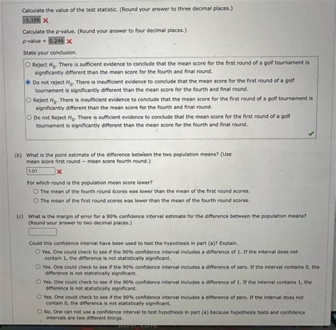 Solved Scores In The First And Fourth Final Rounds For A Chegg