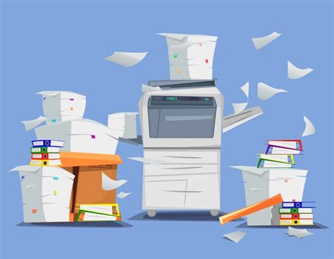 Офисный многофункциональный принтер сканер. | Премиум векторы