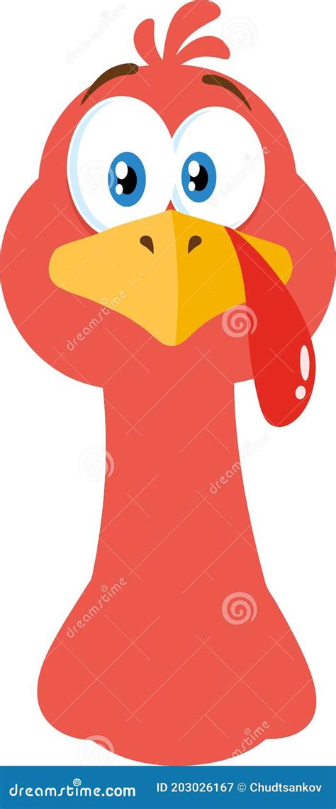 Thanksgiving Turkey Head Cartoon Character Stock Vector Illustration