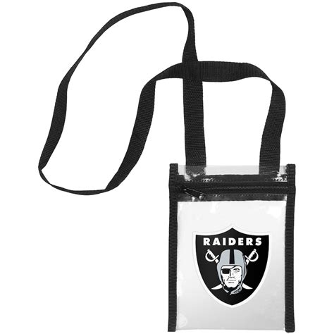 Oakland Raiders Womens Black Clear Crossbody Tote Bag