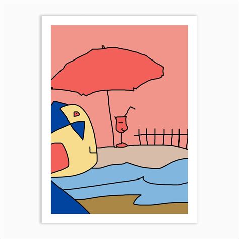 Beach Day Art Print By Yasmina Baggili Fy