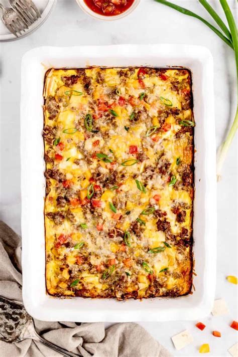 Make Ahead Breakfast Burrito Casserole Haute And Healthy Living