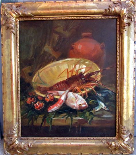 Simon Xixe Nature Morte Aux Poissons Oursins Et Langouste Tableaux