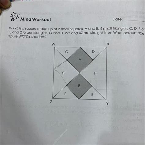 Wxyz Is A Square Made Up Of Small Squares A And B Small Triangles