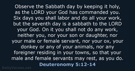 Deuteronomy 5:12-14 - Bible verse - DailyVerses.net