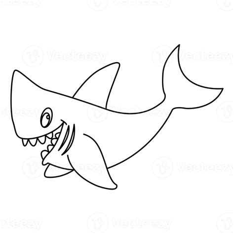 Shark outline vector cartoon design on transparent background 9377786 PNG