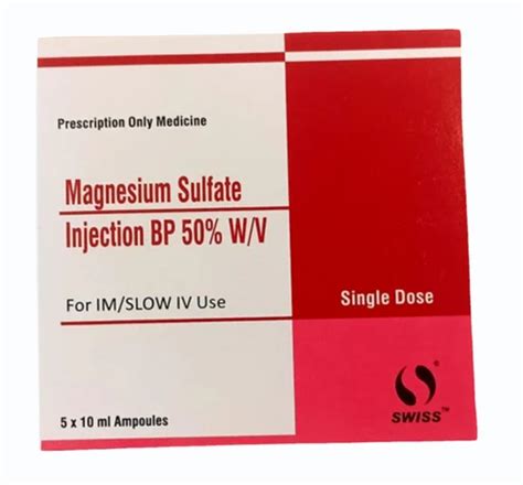 Magnesium Sulfate Injection BP 50 W V At Best Price In Ahmedabad