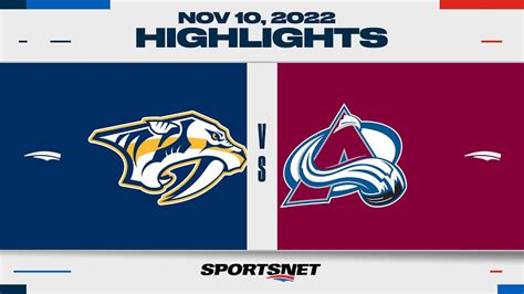 NHL Highlights Predators Vs Avalanche November 10 2022 YouTube