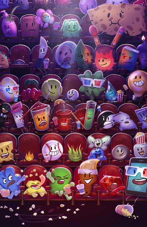 BFDI X Inanimate Insanity "Out to the Theater" Poster Druck (11 "x17