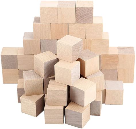 Unfinished Wooden Blocks Small Wood Cubes For Crafts And Diy Home Decor