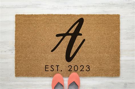 Monogram Initial Custom Door Mat Wedding Gift Personalized Doormat ...