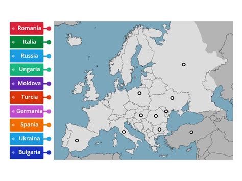 Harta Europei Diagrama Con Etiquetas