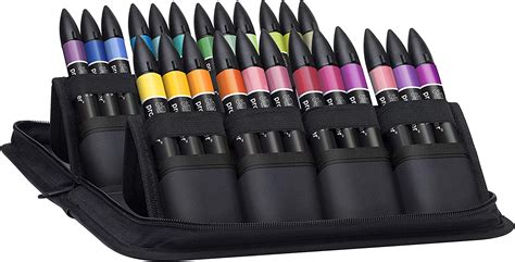 ASTUCCIO CON SET MIX DI 24 PENNARELLI PROMARKER BRUSH METALLIC NEON