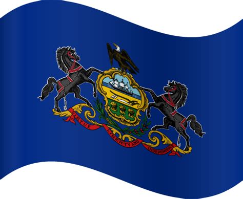 Vector Country Flag Of Pennsylvania Waving Vector Countries Flags