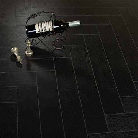 Midnight Black Oak 12mm Herringbone Floor Depot