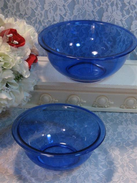 Vintage Pyrex Cobalt Blue Glass Originals Nested Mixing Bowl Etsy