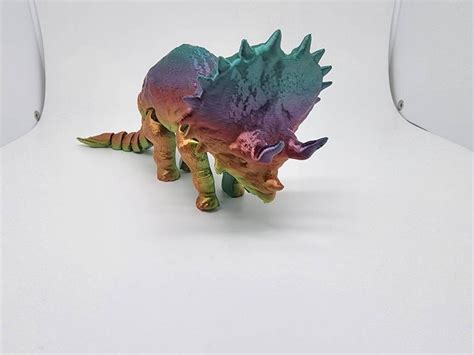 3d Printed Articulated Triceratops Dinosaur Action Figure Etsy Ireland