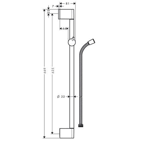 Hansgrohe Unica Crometta Shower Bar With Metaflex Shower Hose Mm