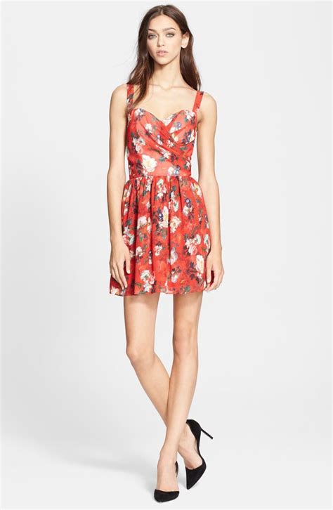 The Kooples Floral Print Chiffon Fit And Flare Dress Nordstrom