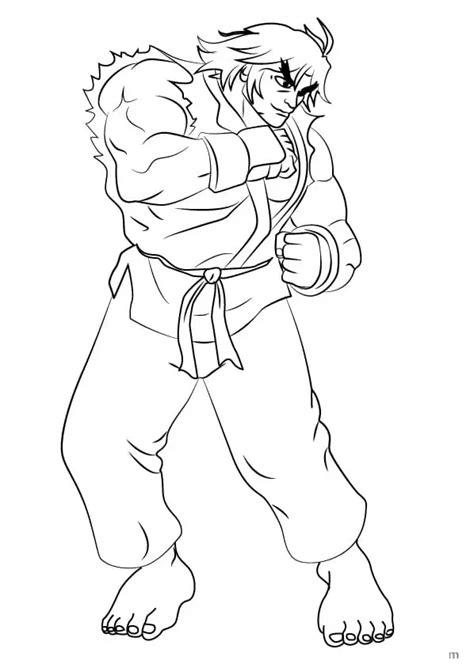 Sagat From Street Fighter Coloring Page Free Printable Coloring Pages