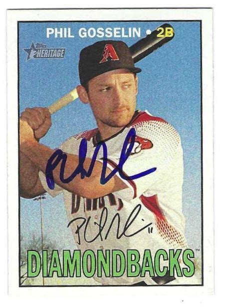 Autographed Phil Gosselin Arizona Diamondbacks Topps Heritage Card