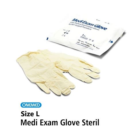 Jual Sarung Tangan Medi Exam Glove Sterile OneMed 1 Pasang Size L OL