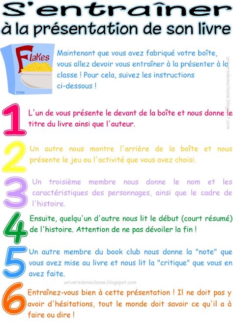 Lunivers De Ma Classe Présenter Un Livre Avec Une Boîte De Céréales