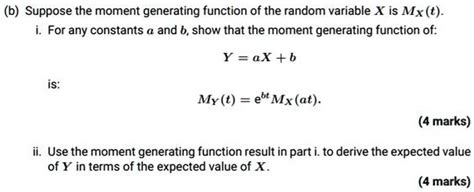 Solved Suppose The Moment Generating Function Of The Random Variable X