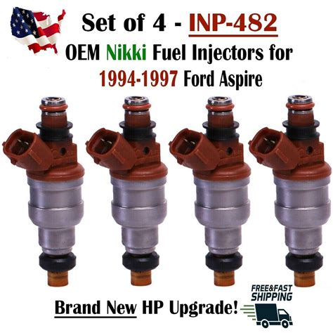 NEW OEM 4Pcs Nikki HP Upgrade Fuel Injectors For 1994 1997 Ford Aspire