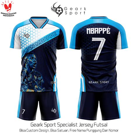 Jual Jersey Baju Futsal Sepak Bola Terbaru Motif Mbappe Concept Full