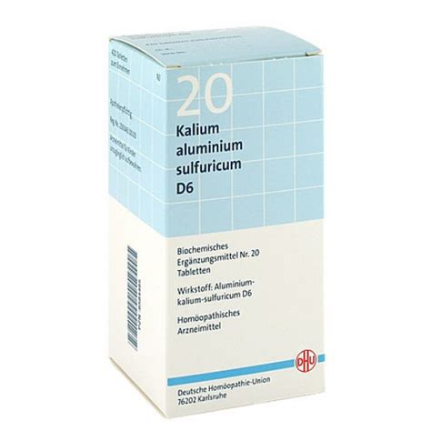 DHU 20 KALIUM ALUMINIUM SULFURICUM D6 200 CPS Erbofarma Farmaci