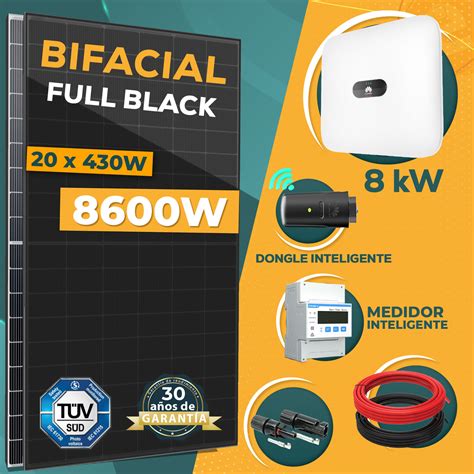 PV conjunto completo 8600W 20 Bifacial solar módulos de 430W