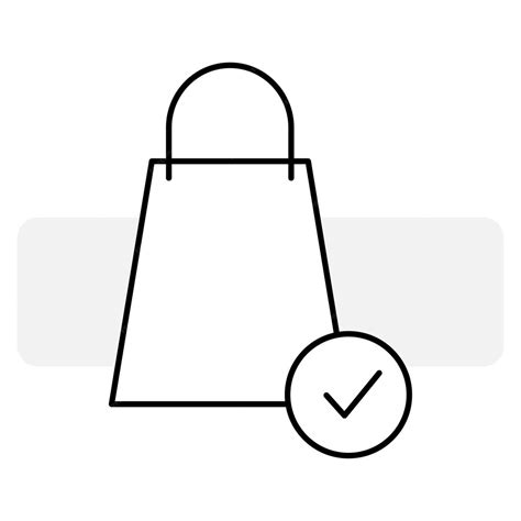 Premium Vector Bag Icon With A Checkmark Purchase Symbol Vector