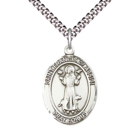 Sterling Silver St Francis Of Assisi Necklace With Prayer Card F A Dumont Church Supplies