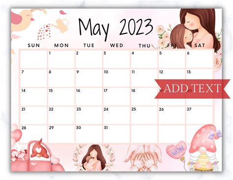 May 2023 Calendar Mothers Day - Printable Calendars AT A GLANCE