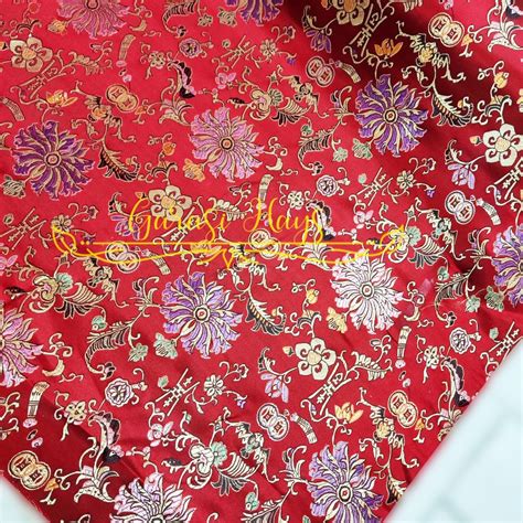 Jual Kain Cheongsam Jibao China Shanghai Lebar 90cm Merah Red Shopee