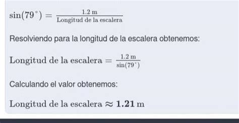 Obtener La Longitud De Una Escalera Recargada En Una Pared De 1 2 M De